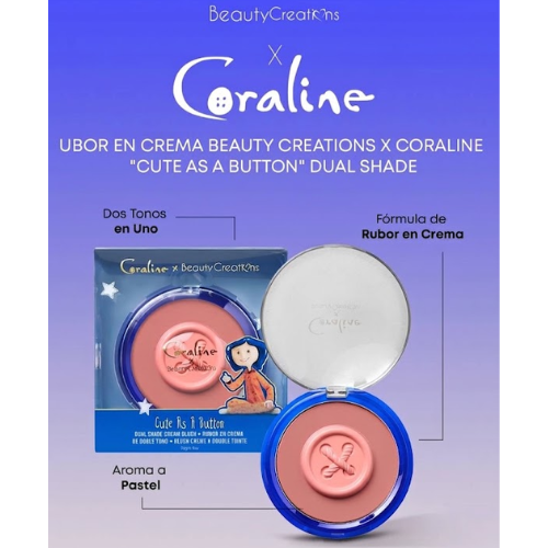 Coraline X Beauty Creations | Rubor tipo duo en crema Cute as botton